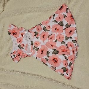 NWOT Just Kids 4 pink flower floral formal silky silk sash with pearl stones bow